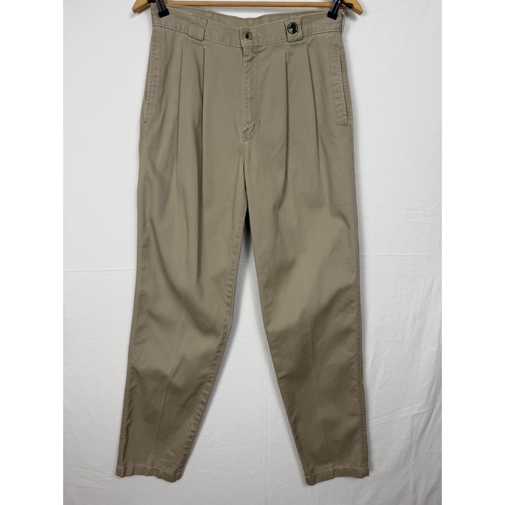 Duck Head Men's Pleated Chino Pants Khaki Tan Cotton Twill Trousers 32